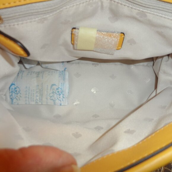 New Kate Spade NY Suflower Yellow Tweed Quilted Convertible Medium Bag - Picture 16 of 16